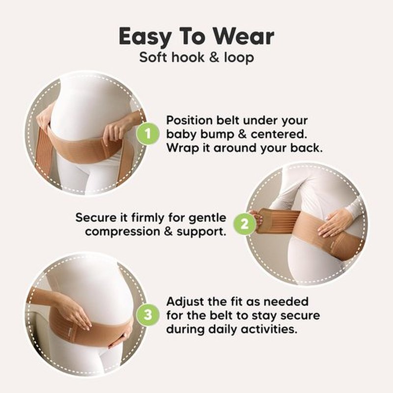 KeaBabies Maternity Belly Band - Soft & Breathable Pregnancy Support Belt | Adjustable for Comfort (Classic Ivory, M/L)