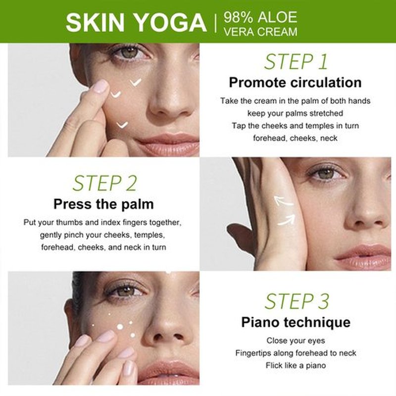 Grospe Aloe Vera Moisturizer Facial Cream,Facial Cream With 98% Organic Aloe Vera,Anti Wrinkle Face Moisturize Cream,For Dry Skin,Acne Scars,Soft,Moisturizing,And Delicate Skin