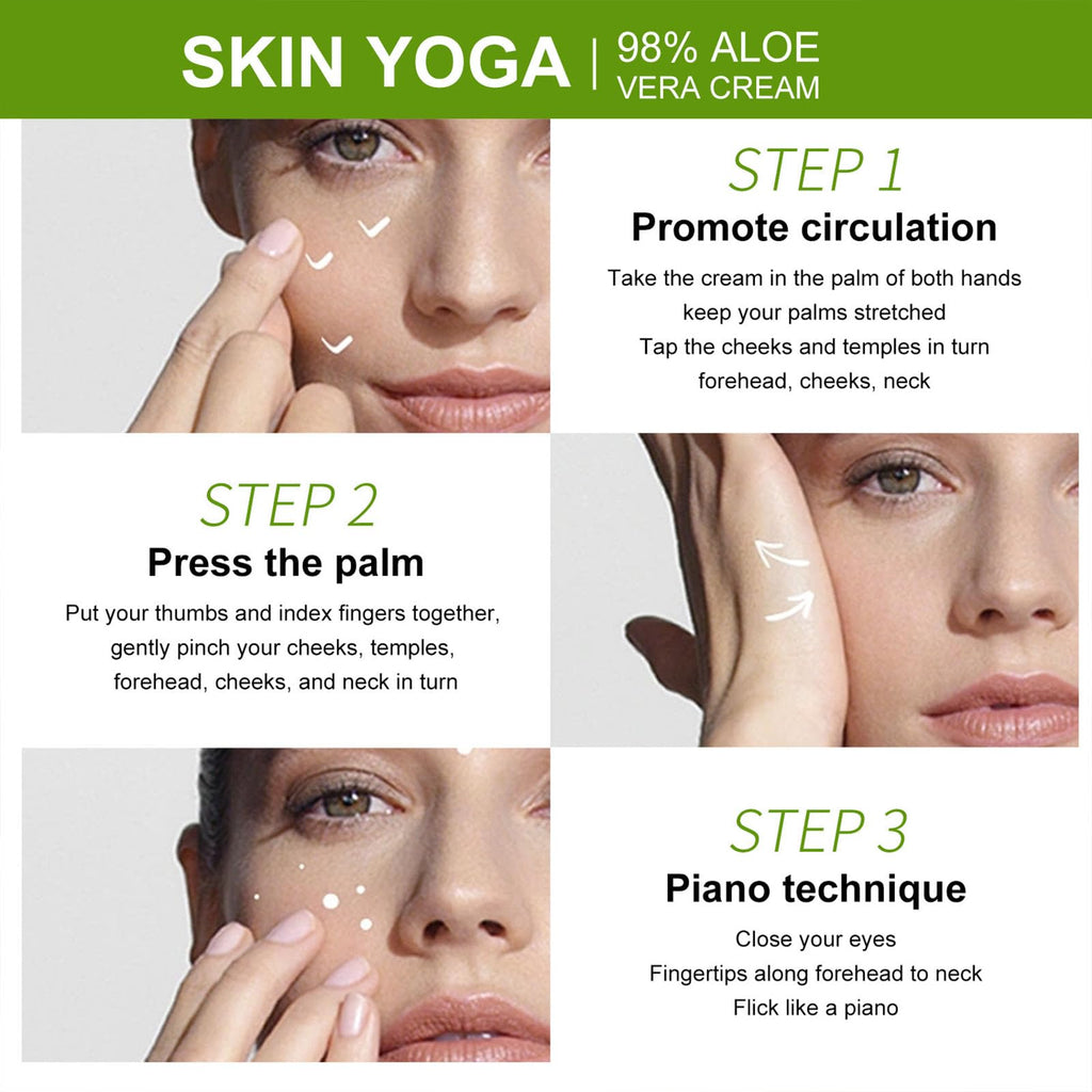 Grospe Aloe Vera Moisturizer Facial Cream,Facial Cream With 98% Organic Aloe Vera,Anti Wrinkle Face Moisturize Cream,For Dry Skin,Acne Scars,Soft,Moisturizing,And Delicate Skin