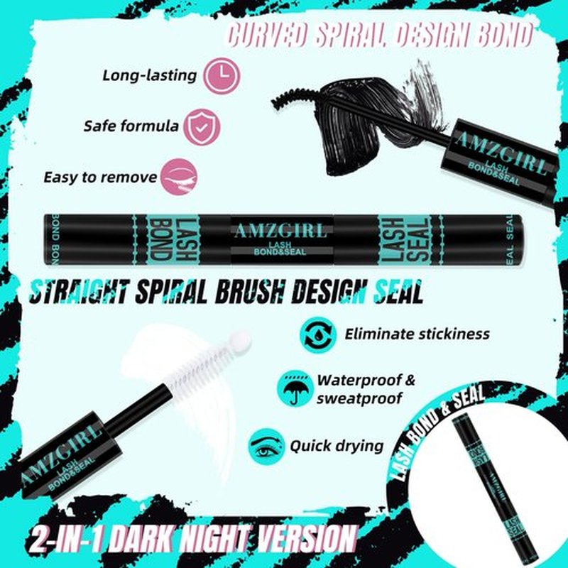 AMZGIRL LASH Midnight DIY Lash Extension Kit, 144 pcs Eyelash Clusters Kit Lash Bond and Seal, Lash Glue Remover and Applicator for Individual False Eyelashes Kit Lash Extensions(D-Mix 8-16mm Kit)