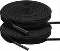 Lukibrivi 2 Pair Flat Elastic Shoe laces 5/16" Wide Shoelaces for Athletic Running Sneakers Shoes Boot Strings, Athletic Shoelaces in 47"-55" for Sports Shoes (Black, 55")