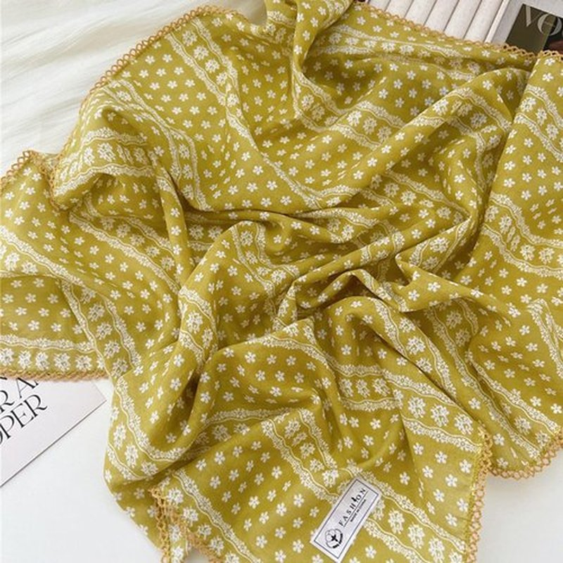 Pemilosci 2 Pack Large Cotton Bandana Headband, Head Wrap, Protective Coverage, Hair Neck Scarf for Women 28 x 28 inch (CSS002 - Lace #1)