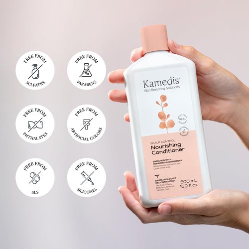 KAMEDIS Hair Conditioner Botanicals-Based. Moisturizer for Dry Damaged Hair & Sensitive Scalp. Contains Shea Butter, Coconut Oil & Argan Oil.16.9 Fl Oz.