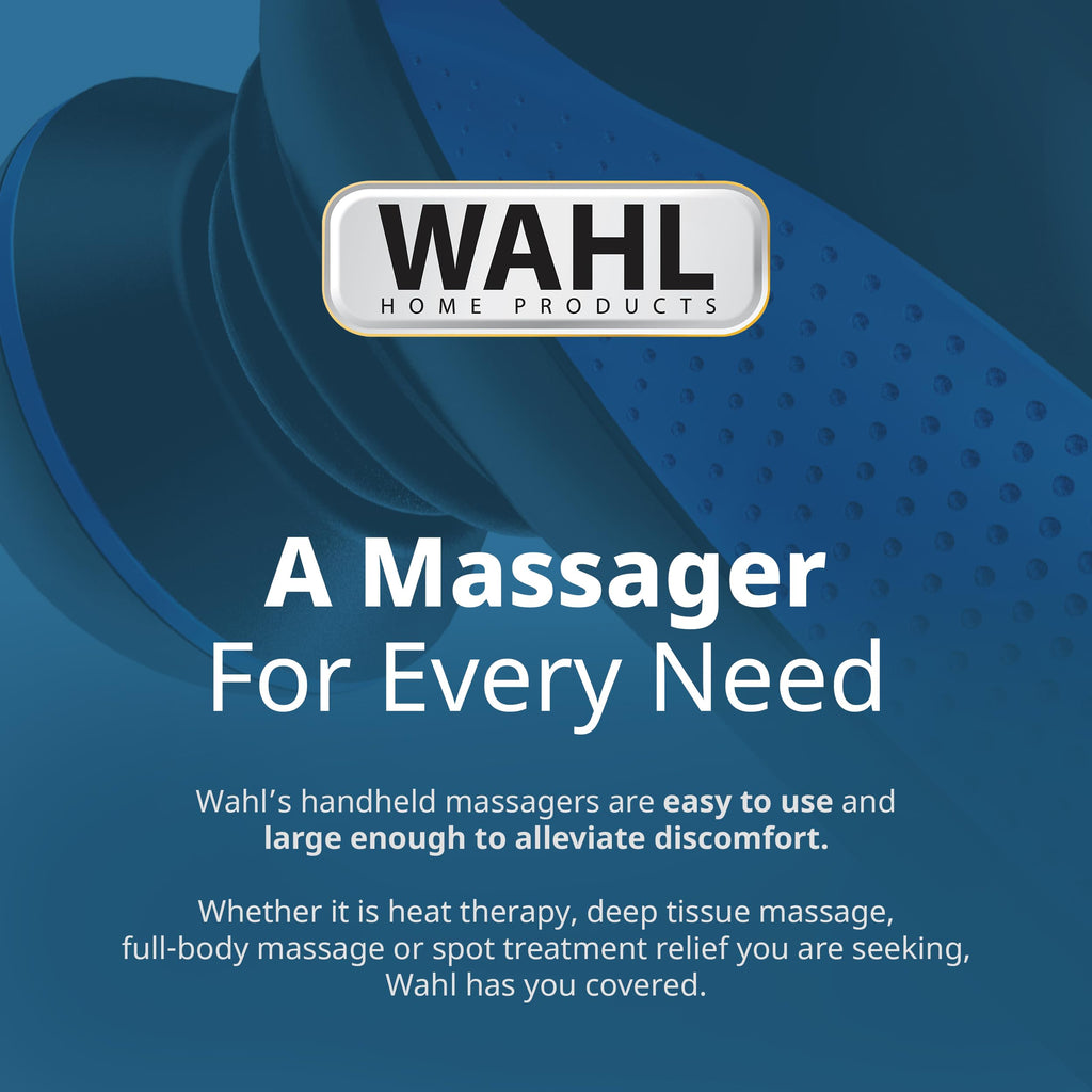 WAHL Deluxe Lithium Ion Deep Tissue Cordless Percussion Therapeutic Handheld Massager for Muscle, Back, Neck, Shoulder, Full Body Pain Relief, Use at Home, Car, Office or Travel, Blue