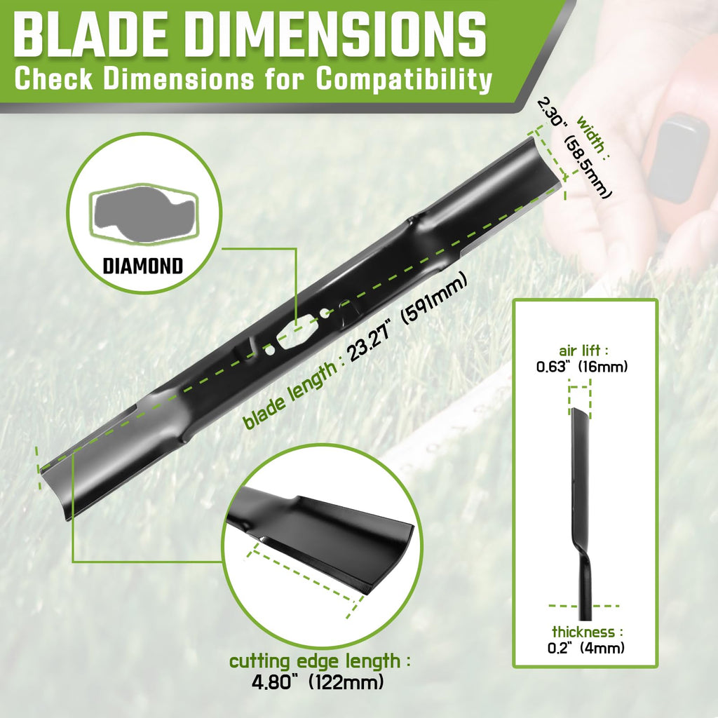GardTok Low Lift Mower Blades for Cub Cadet MTD 742-05510-L 46 Inch Deck