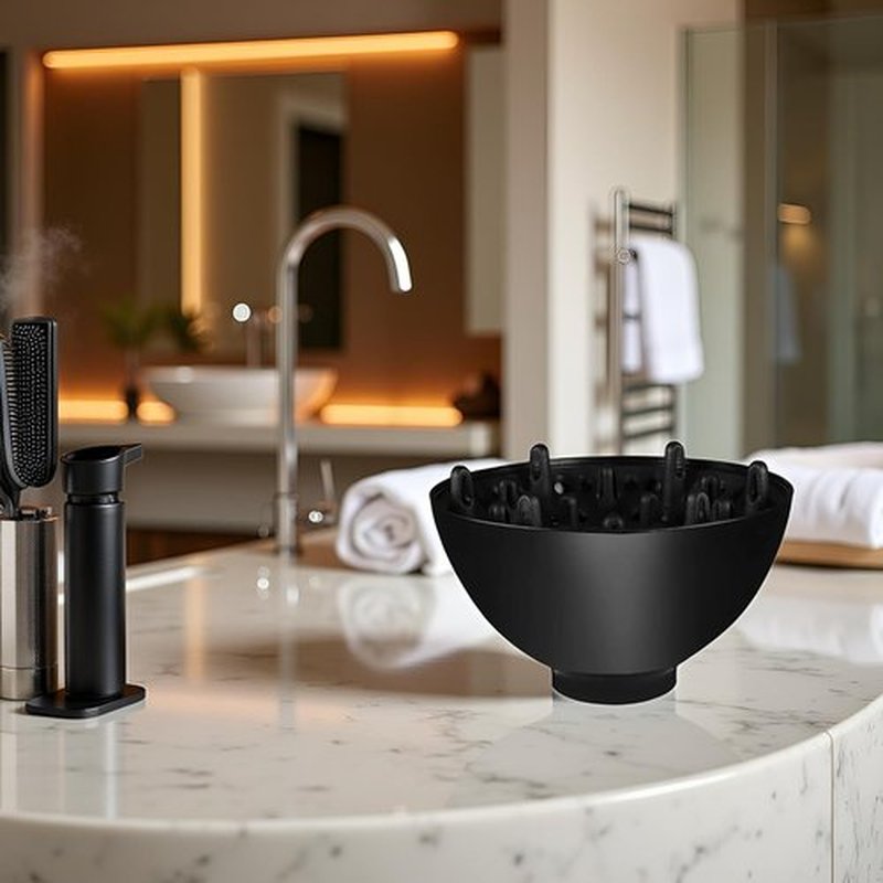 Skiennix Hair Diffuser - Universal Black Attachment for Curly Hair Care & Styling Tools