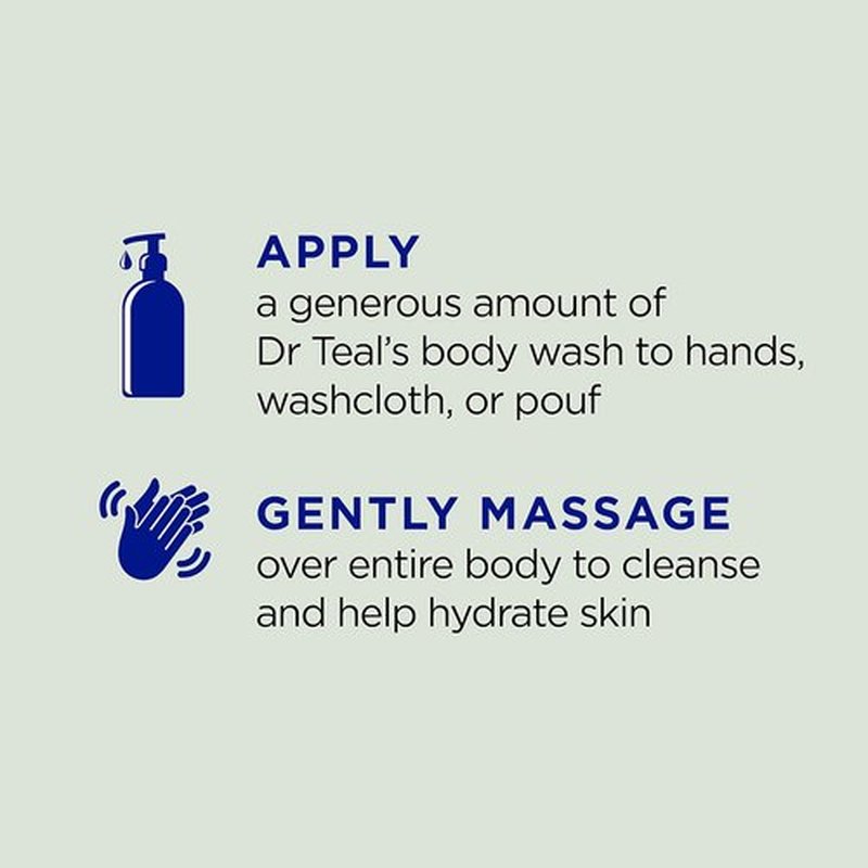Dr Teal's Body Wash - Relax & Relief with Pure Epsom Salt, Eucalyptus & Spearmint | 24 fl oz (Pack of 4)
