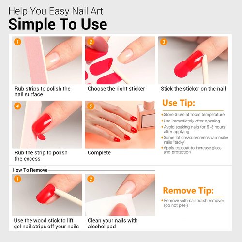 SILPECWEE 5 Sheets Flower Nail Polish Strips Self Adhesive Nail Stickers Full Nail Wraps Nail Art Accessories Nail Strips for Women with 1pc Nail File
