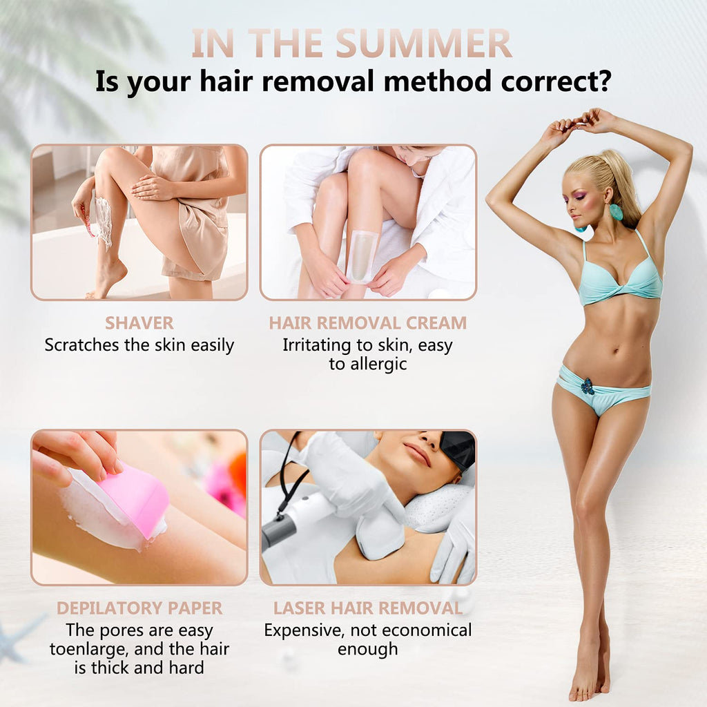 Electric Razor for Women Bikini Trimmer, MKIOVH Women's Cordless Portable 4 in 1 Painless Shaver, for face Legs Brows Nose Detachable Head USB Rechargeable Hair Trimmer
