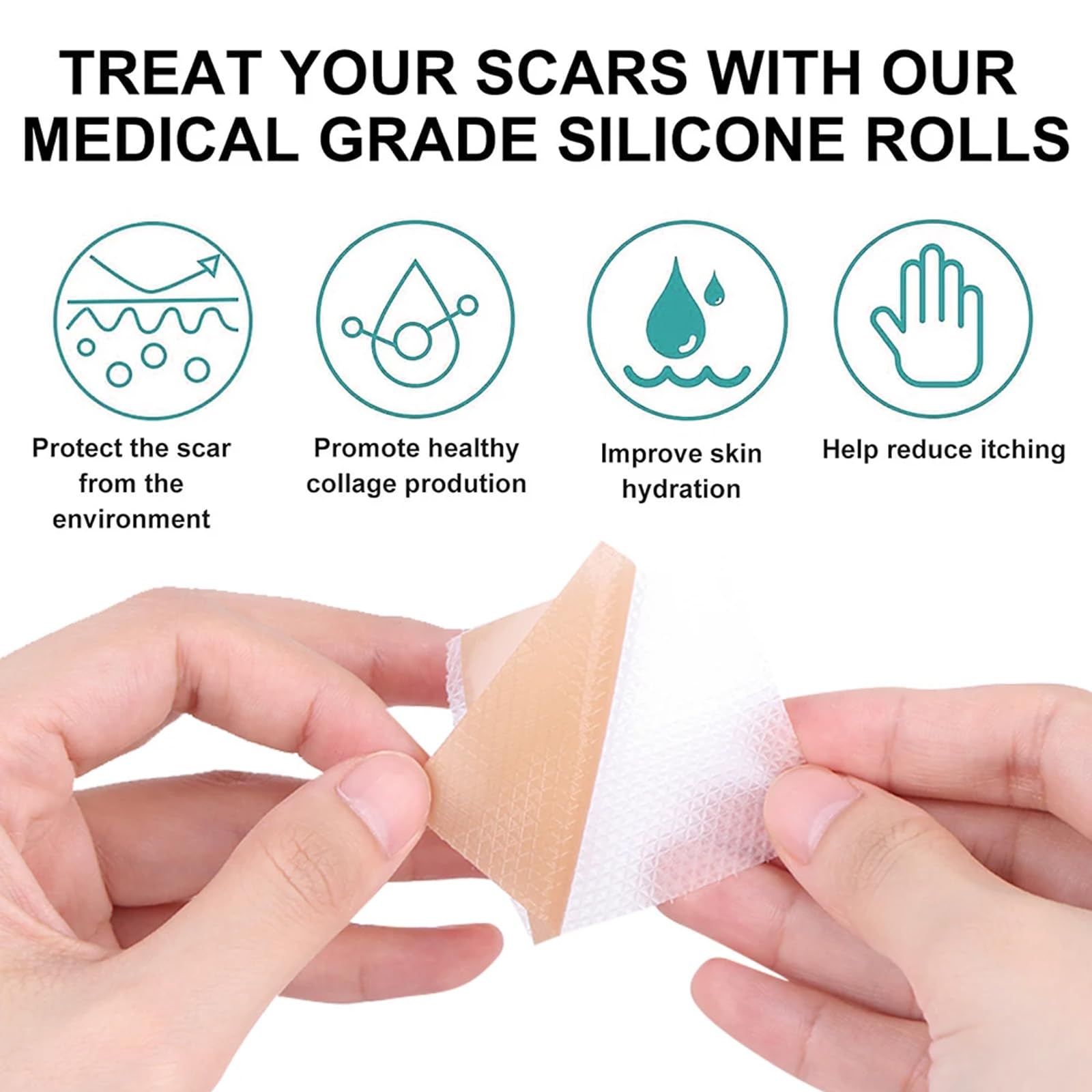 Silicone Scar Sheets,LXIANGN Medical Grade Silicone Scar Tape Professional Scar Removal Sheets Surgical Skin Care (1.5”x 60”Roll)