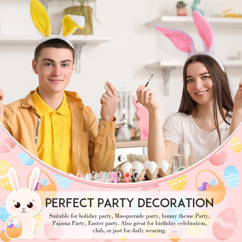 Yinder 48 Pcs Bunny Ears Headband Easter Rabbit Hair Hoop Cute Rabbit Ear Hairband for Birthday Party Favors Cosplay Supplies(Classic)