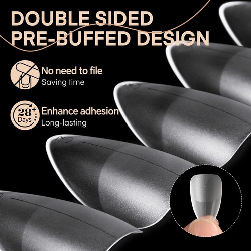 Short Almond Gel Nail Tips: 360Pcs Pre-Shape Short Nail Tips Almond Shape 15 Sizes Matte Full Cover Clear False Fake Nails for Extension Home DIY Salon