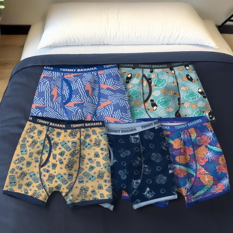 Tommy Bahama Boys Cotton Boxer Briefs - Soft, Tag-Free 5-Pack Underwear for Kids & Toddlers