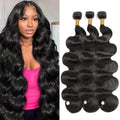 Asxdovig 12A Body Wave Bundles Human Hair 16 18 20 Inch Human Hair Bundles 100% Unprocessed Brazilian Virgin Hair Body Wave 3 Bundles Human Hair Extensions Natural Black