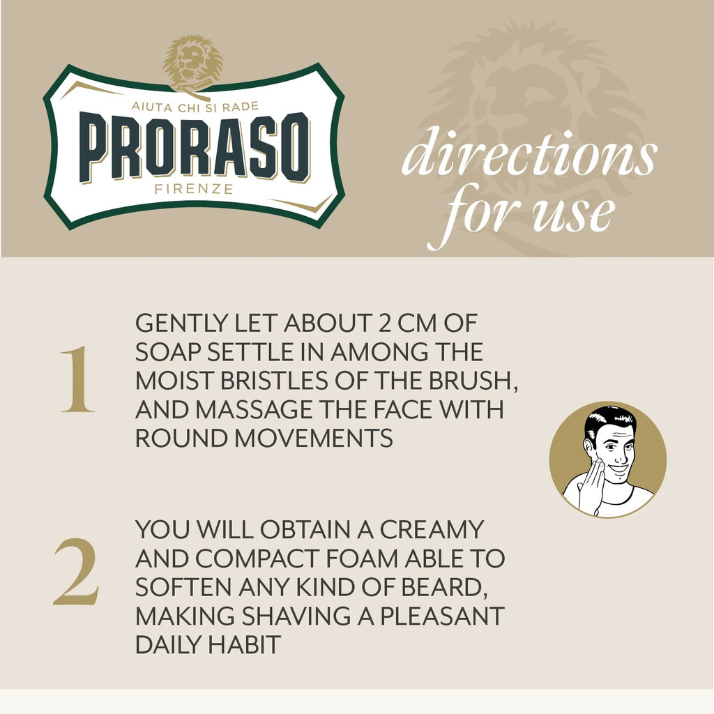 Proraso Shaving Cream - Oatmeal & Green Tea - Nourishing & Gentle Formula Shave Cream for Sensitive Skin - Premium Italian Shaving for Men - 5.2oz,(Pack of 2)