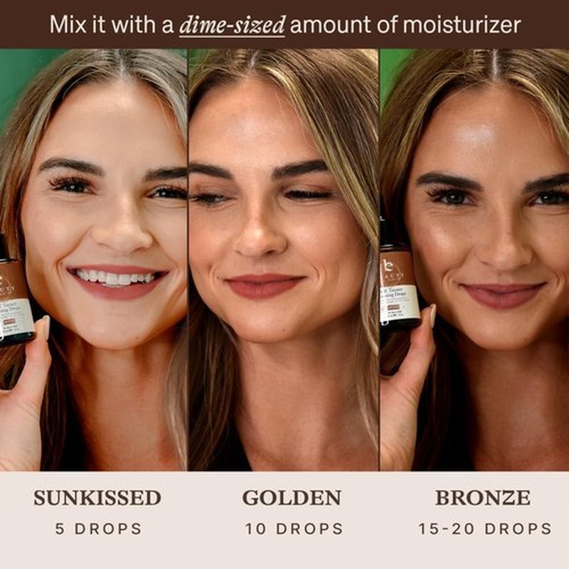 Skiennix Self Tanning Drops for Face - Organic Ultra Dark Formula for Natural Glow | USA Made, Cruelty-Free