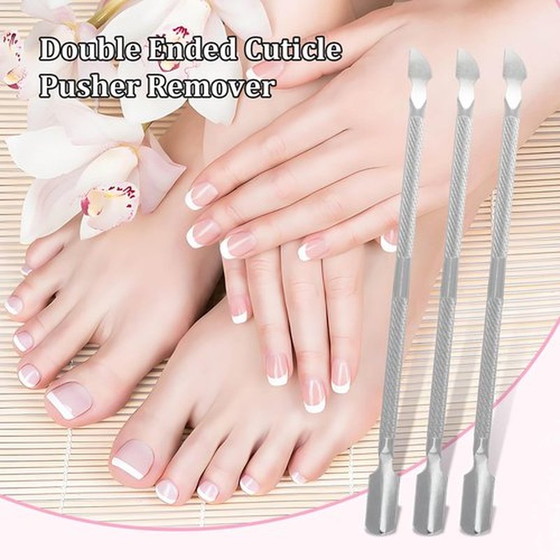 Glavatrix 15 Pieces Stainless Steel Cuticle Pusher and Cutter, Double Ended Cuticle Cleaner Remover Metal Manicure Pedicure Nail Tools for Fingernails, Toenails