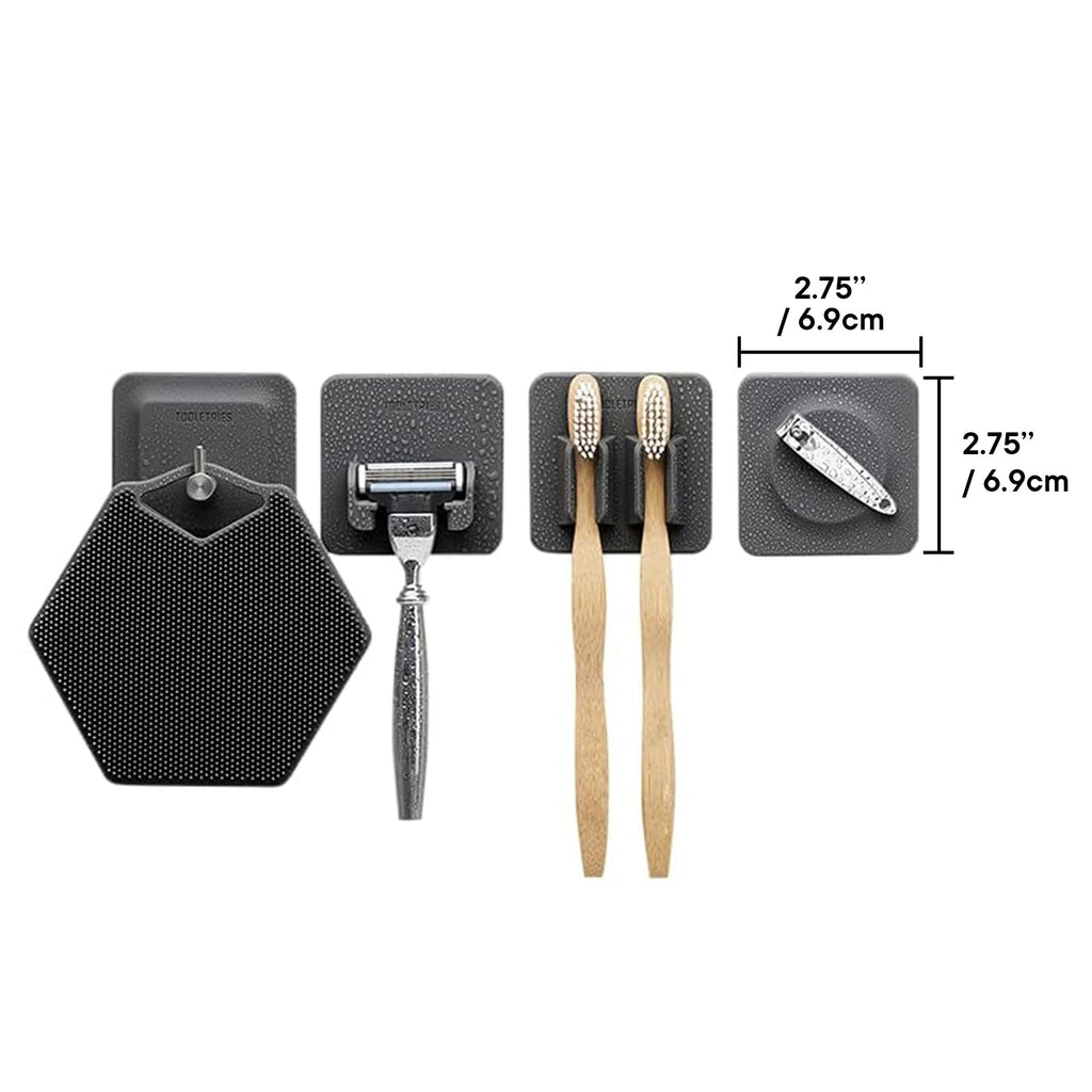 TOOLETRIES The 4-in-1 Tile Series, Bathroom Organizer – Charcoal
