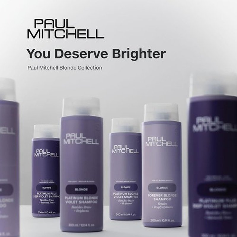 Paul Mitchell Platinum Plus Deep Violet Shampoo - Banish Brass & Intensely Tone Blonde, Gray, Silver Hair