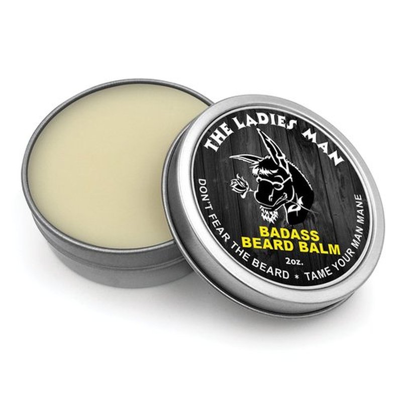 Badass Beard Care Beard Balm - Ladies Man Scent | All-Natural, 2 Ounce - Soften Hair & Hydrate Skin