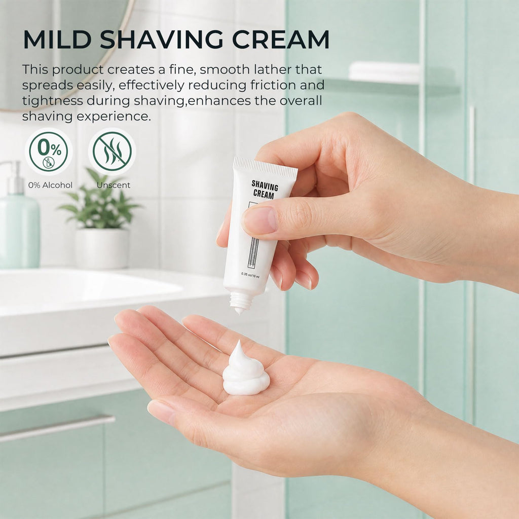 SLequipo Pack of 20 Disposable Shaving Cream Bulk, Individually Wrapped, 10g/0.35 oz, Travel Size Hotel Toiletries Amenities