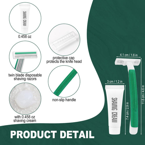 200 Disposable Razors in Bulk,Green Razors Individually Wrapped Bulk