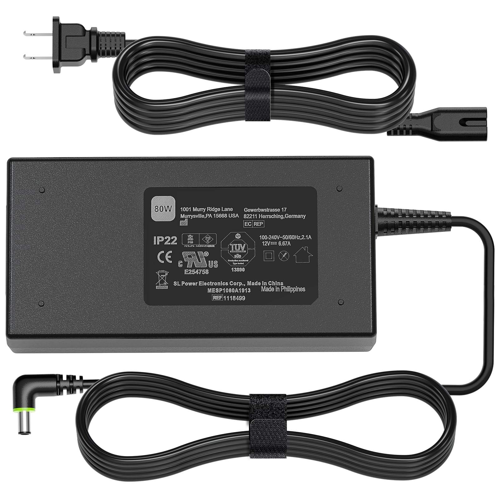 HHZ 80W Charger Compatible with Philips DS500 DS700 DSX510H11C DSX520T11C, DreamStation 2 Respironics CPAP Auto Pro Ref 1144267 MEA080A12C 12V 6.67A Adapter 1118499 100589 Power Cord Supply