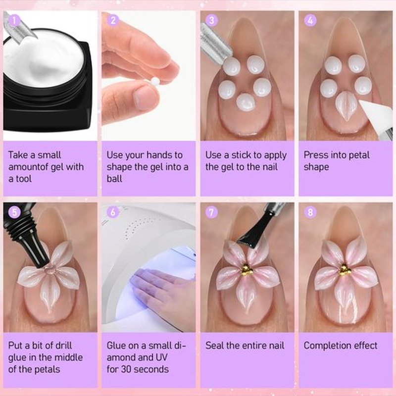 EBANKU 14 Colors Sculpture Painting Nail Gel Set, 3D Nail Carved Gel Sculpture Creative DIY Decoration Painting Glue with Silicone Mold, Silicone Pen, Cuticle Pusher and Carving Brush
