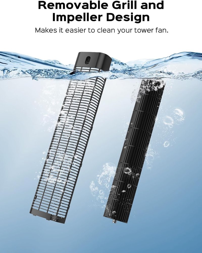 **Tower Fan - 40" Oscillating Cooling Fan with Remote, 6 Speeds, 12H Timer & Quiet 30dB Design**