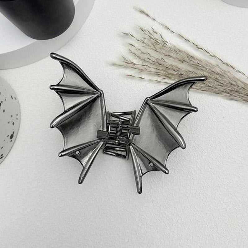Parcce 3 Pieces Large Metal Spider Net Bat Hand Hair Claw Clips for Women and Girls Thick Long Hair, Gothic Decor Skeleton Spooky Hair Styling Accessories for Halloween Christmas Gifts