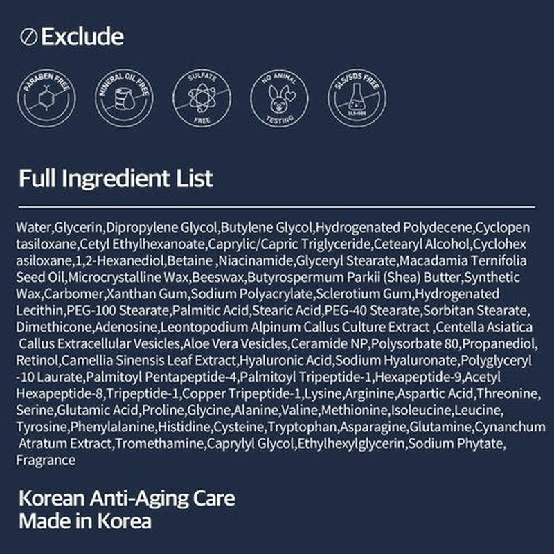 Stem Cell Peptide Retinol Night Cream 1.69 fl oz - Plant-Based Stem Cell for Anti-Aging, Skin Repair, Nourishment, Korean Skin Care for Overnight Facial Recovery