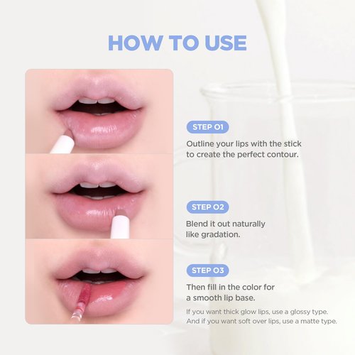 lilybyred Smiley Lip Blending Stick | Korean 3-in-1 Multi-Use Lip Liner, Smooth Creamy Texture, Long-Lasting Matte Finish, Soft Blur Effect, Precision Contour Pencil, 0.028 oz. (03 Be Happy with Me)