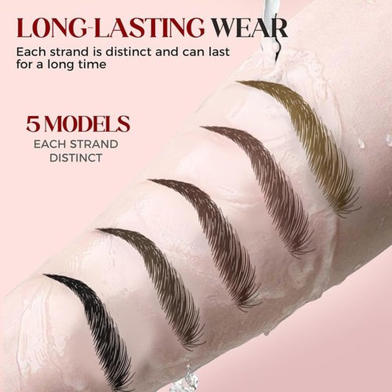 Skiennix Microblading Eyebrow Pen - 4-Tip Waterproof 3D Pencil for All-Day Natural Makeup (Black)