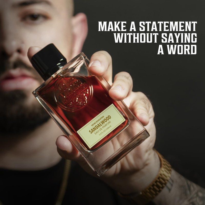 Viking Revolution Sandalwood Cologne for Men - Woody Eau de Parfum with Cedar & Vanilla - 3.5 Fl Oz