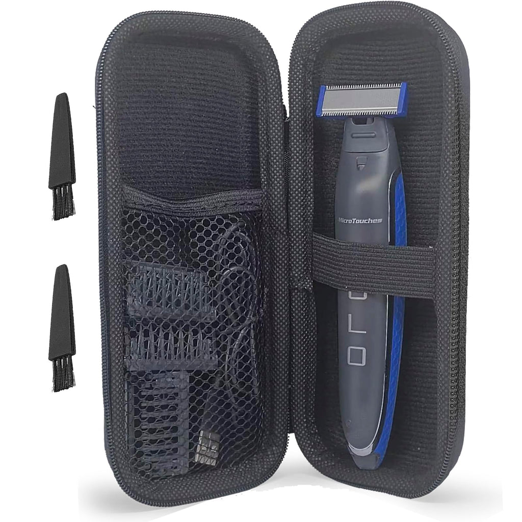 LinMei Hard Storage Travel Case Compatible for Micro Touch Solo Full Body Trimmer and Shaver - Sturdy and Protective (Case & 2 Brush Only)