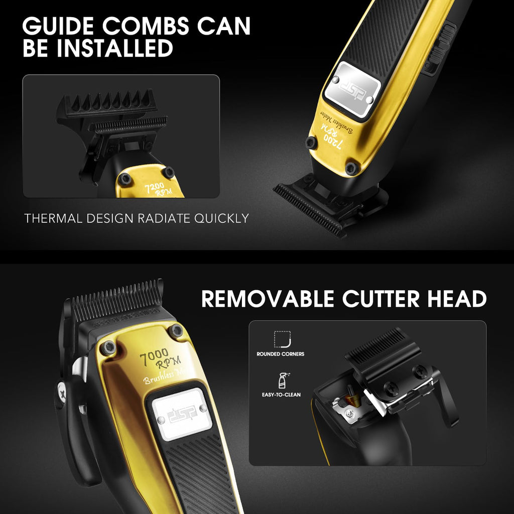 DSP Professional Beard Trimmer for Men, Cordless Trimmer Barber, BLDC Motor & DLC Coated Blade, Bald Head Clipper for Men