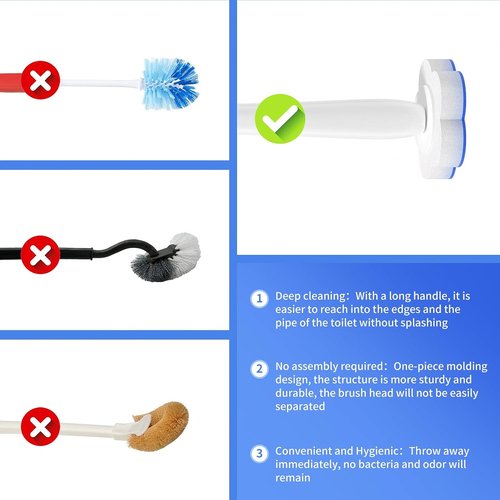 Topo Bear Toilet Bowl Brush - Disposable Cleaning System with 40 Refills | Easy Toilet Maintenance