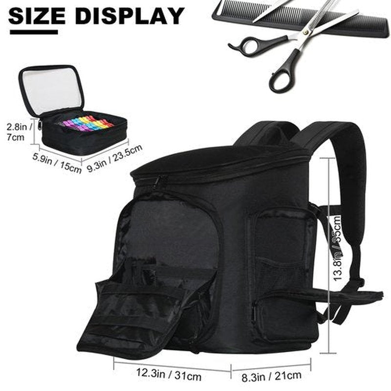 NADAENMF Hairstylist Travel Bag, Professional Cosmetology & Hairdresser Bag with Adjustable Dividers, Large Barber Bag Backpack for Hair Styling Tools