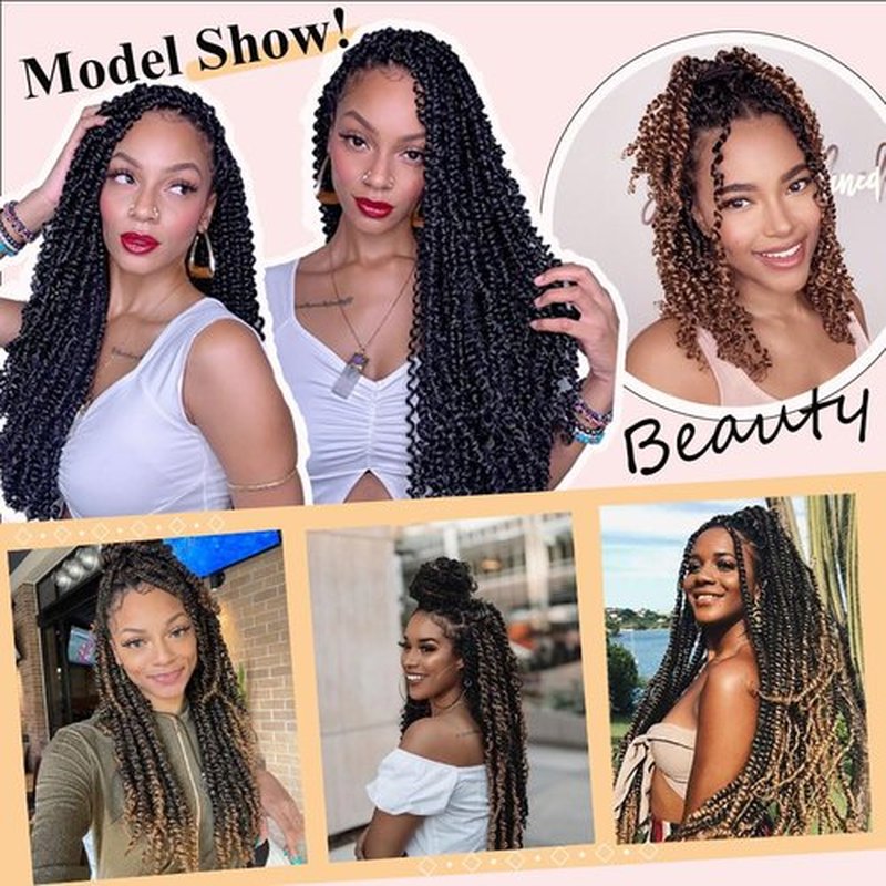 LOSMOEER 8 Packs Passion Twist Crochet Hair 8 Inch Pre-twisted Crochet Passion Twist Hair Pre-looped Crochet Braids Hair for Women Passion Twists Braiding Hair Synthetic Hair Extensions (T1B/30/27#)