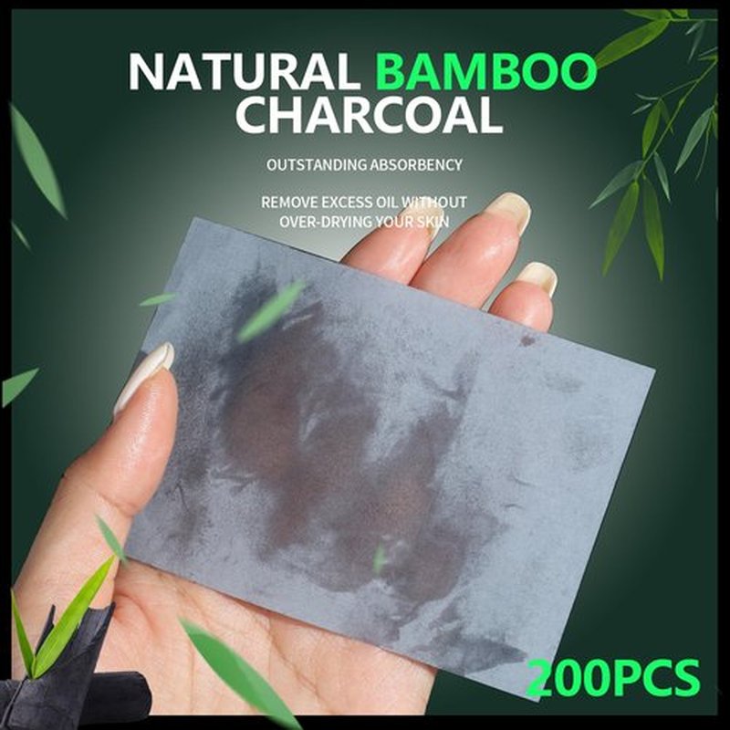 Gootaimi 2400PCS Blotting Paper for Oily Skin, Natural Bamboo Charcoal Blotting Paper, 100 * 70MM Large Oil Blotting Sheets for Face, Makeup