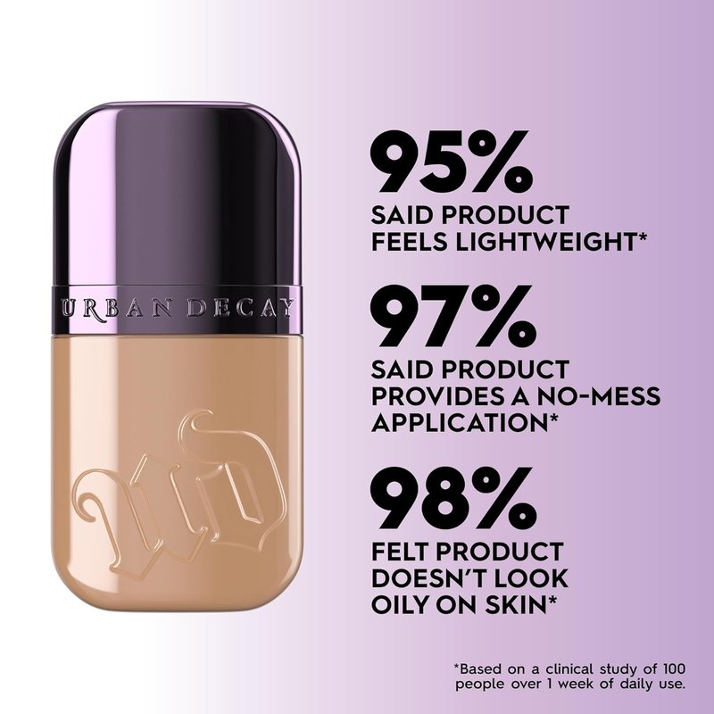 Urban Decay Face Bond Waterproof Foundation - Medium Coverage, Natural Matte, 3% Niacinamide, 1 fl oz