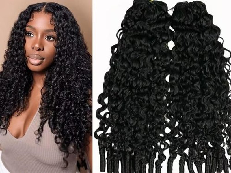 100% Human Hair Knotless Pre-Separated Water Wave Curly Feather Crochet Hair Extensions Spirally Curly Classic Lightweight Reusable Crochet Hair Extensions 16inch 100strands 120g