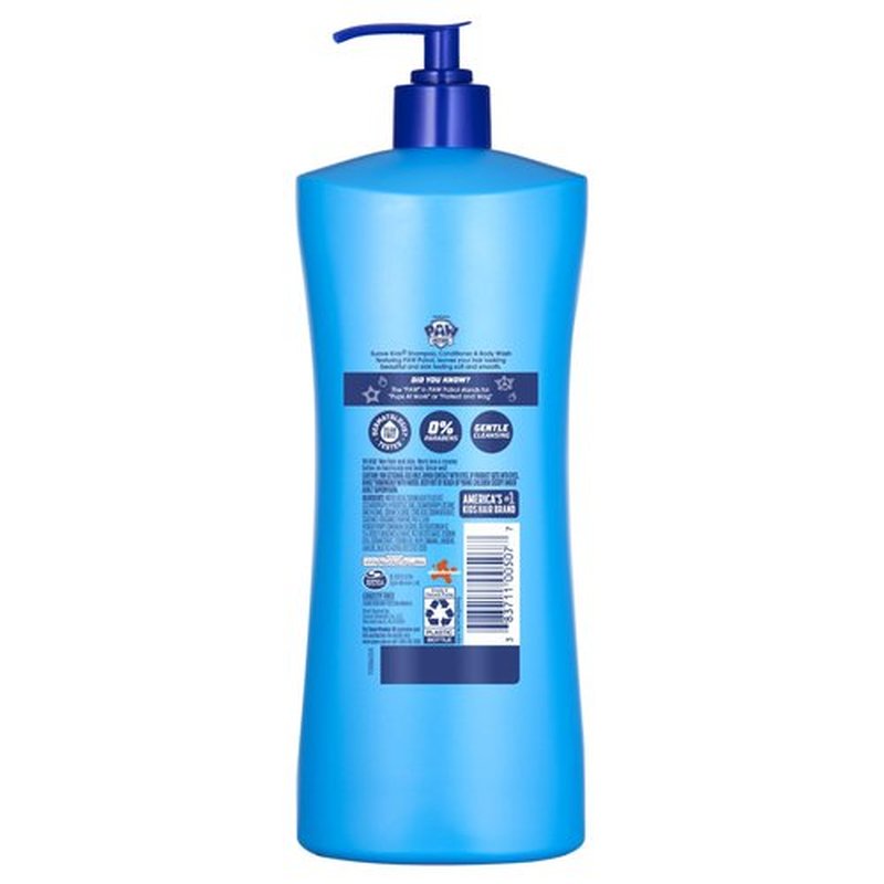 Suave Kids Paw Patrol 3 in 1 Shampoo, Conditioner, Body Wash, Adventure Bay Breeze, Tear-Free & Gentle Dermatologist Tested, 4 Count, 28 FL OZ Pump