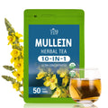 TisaFlor Mullein Leaf Tea, Herbal Tea Supports Throat Comfort, Respiratory & Immunity with Licorice Thyme Tulsi. Caffeine Free, Vegan, 50 Tea Bags.