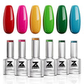 ZAVAYI 6 Colors Gel Nail Polish Set - Non-Toxic Soak Off Gel Nail Kit for UV/LED Light, Long Lasting & Easy to Apply, Salon & Home Use (Professional Nail Art Design)