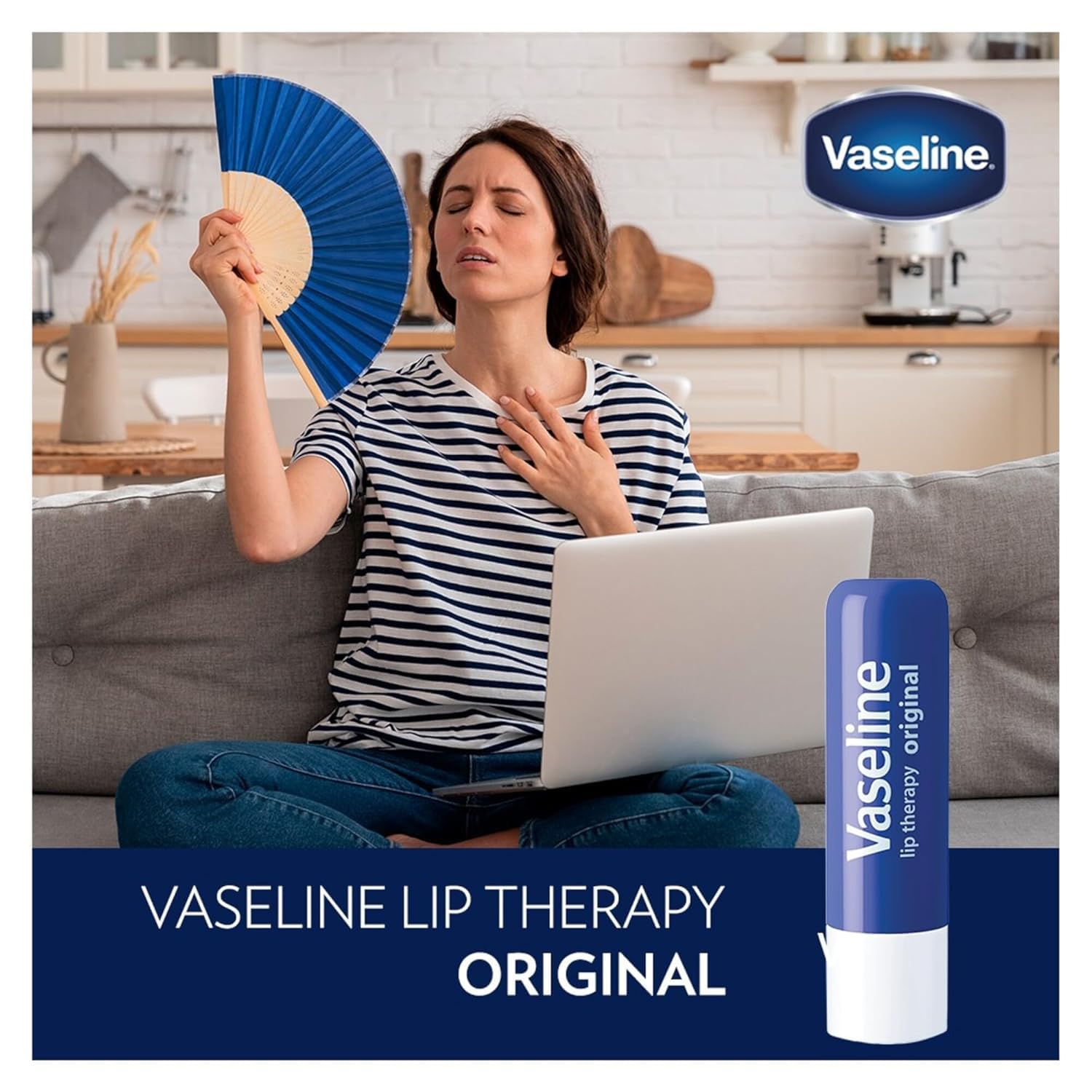 Vaseline Lip Therapy Original 12-Pack – Lip Moisturizer for Dry, Cracked Lips, 0.16 Oz Ea