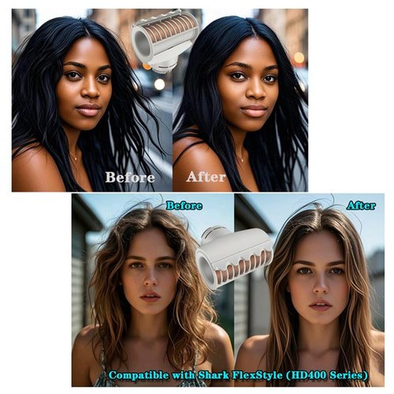 FrizzFighter Finishing Tool for Shark XSKHD4PA FlexStyle,Attachment for FlexStyle Styling System(HD400 Series),Solution for Sleek, Frizz-Free Hair,Drying Tool,Smooth Flyaways.