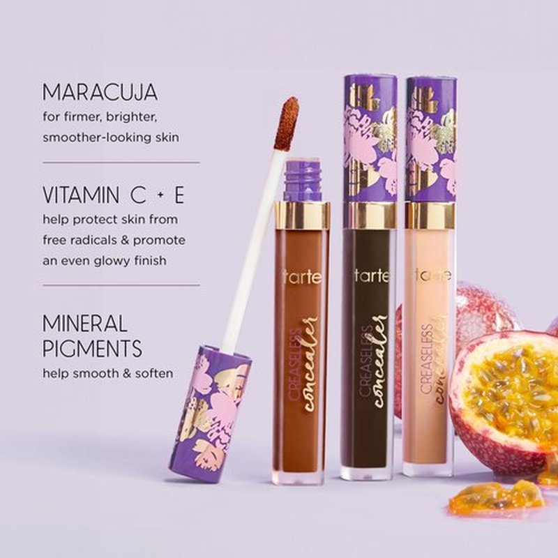 tarte maracuja creaseless full-coverage concealer – Waterproof Longwear with Vitamin C to Hydrate look of Dark Circles, Blemishes & Discoloration, Vegan & Cruelty-Free, full size, light-medium neutral