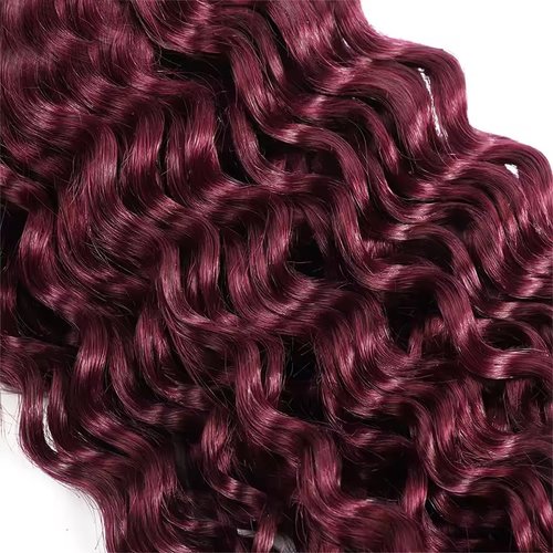 #99J Burgundy Human Braiding Hair for Boho Braids 18 18 18 Inch 150g Deep Water Bulk Human Hair Knotless Boho Braiding Deep Wave No Weft Extensions Bohemian Braids 3 Bundles/Pack Caramel