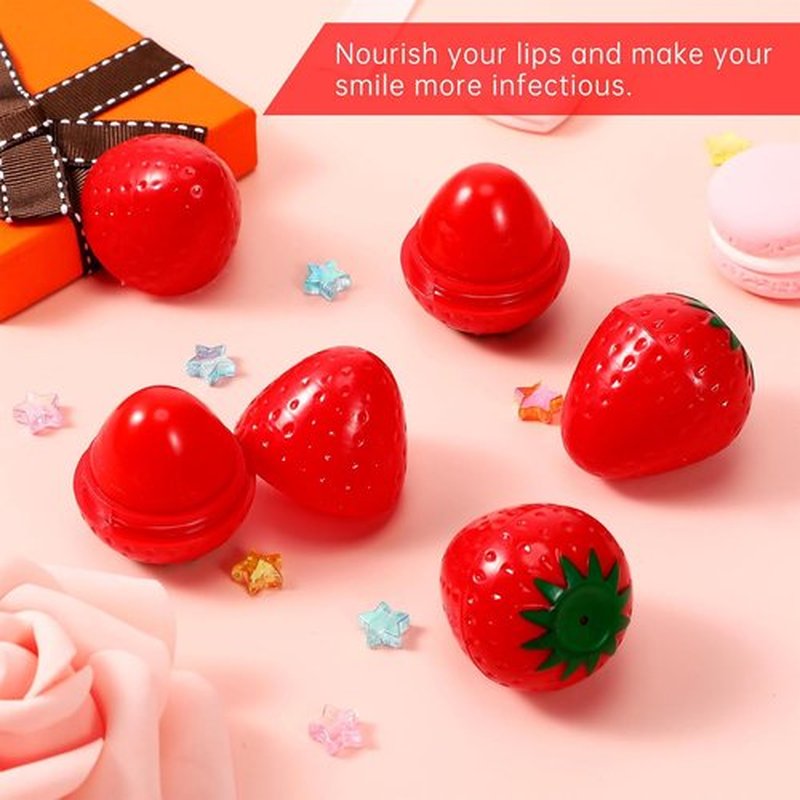 Skiennix 12 Pcs Strawberry Lip Balm - Moisturizing, Plumping & Wrinkle Repair | Perfect Valentine's Gift